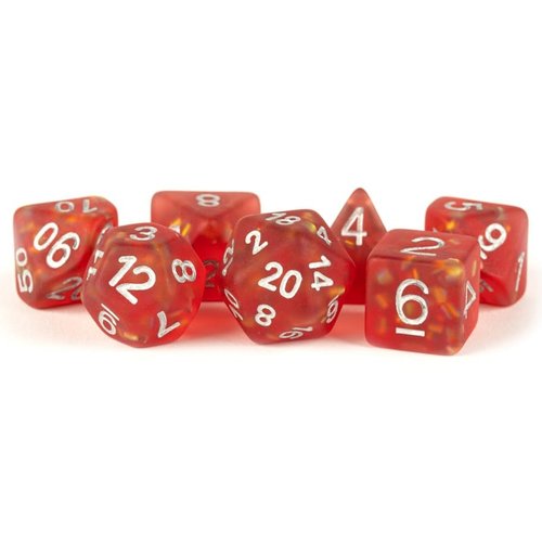 Metallic Dice Games DICE SET 7: ICY OPAL - RED Metallic Dice Games DICE SET 7: ICY OPAL - RED