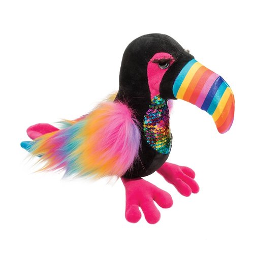 Douglas Cuddle Toys ROXANNE BLACK TOUCAN FUR FUZZLE 13" Douglas Cuddle Toys ROXANNE BLACK TOUCAN FUR FUZZLE 13"