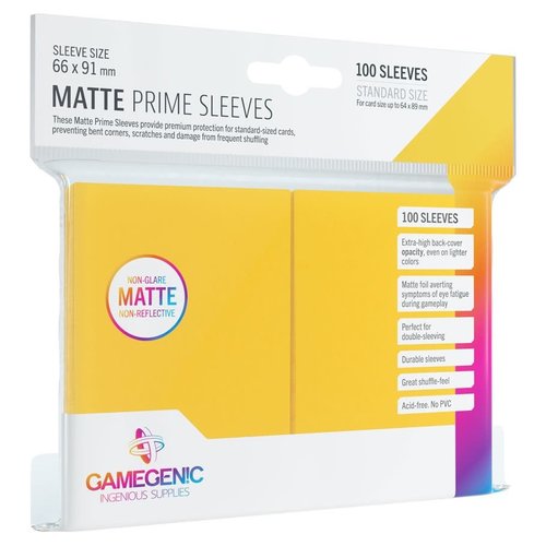 GAMEGENIC DECK PROTECTOR: MATTE PRIME - YELLOW (100) GAMEGENIC DECK PROTECTOR: MATTE PRIME - YELLOW (100)