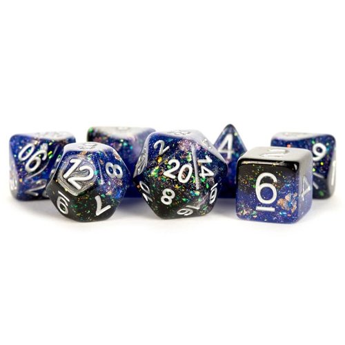 Metallic Dice Company DICE SET 7 ETERNAL RESIN: BLUE / BLACK Metallic Dice Company DICE SET 7 ETERNAL RESIN: BLUE / BLACK