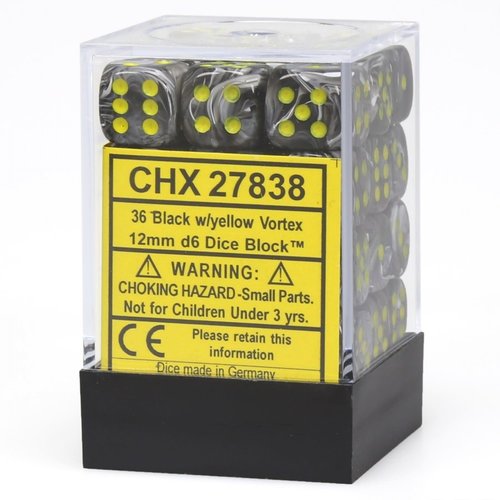Chessex DICE SET 12mm VORTEX BLACK - Discontinued Chessex DICE SET 12mm VORTEX BLACK - Discontinued