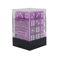 DICE SET 12mm FROSTED PURPLE/WHITE