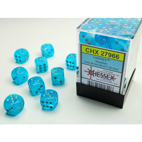 Chessex DICE SET 12mm LUMINARY SKY/SILVER Chessex DICE SET 12mm LUMINARY SKY/SILVER