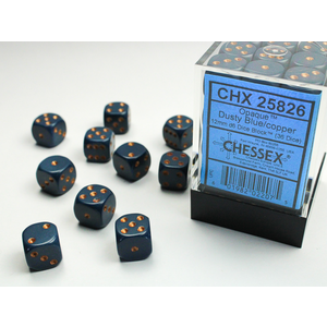 Chessex DICE SET 12mm OPAQUE DUSTY BLUE w/COPPER