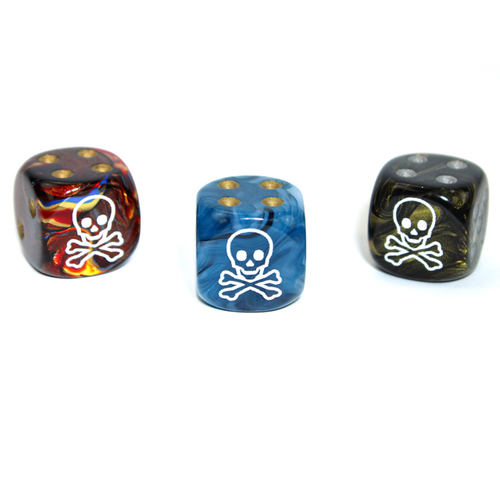 Chessex CUSTOM D6 16mm SKULL & CROSSBONES (Asst.) Chessex CUSTOM D6 16mm SKULL & CROSSBONES (Asst.)