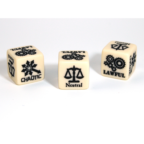 Chessex CUSTOM D6 16mm D&D ALIGNMENT LAWFUL/NEUTRAL/CHAOTIC