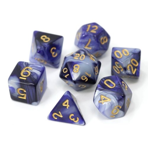 Die Hard Dice SWIRL DICE SET 7 INDIGO NIGHTS Die Hard Dice SWIRL DICE SET 7 INDIGO NIGHTS