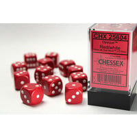 DICE SET 16mm OPAQUE RED w/WHITE