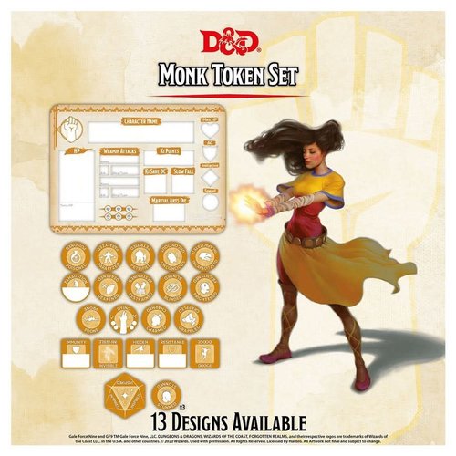 Gale Force Nine D&D 5E: CHARACTER TOKENS - MONK Gale Force Nine D&D 5E: CHARACTER TOKENS - MONK