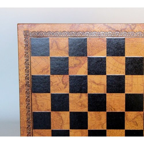 Worldwise Imports CHESS BOARD 13" FAUX LEATHER & WOOD Worldwise Imports CHESS BOARD 13" FAUX LEATHER & WOOD