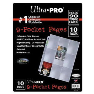 Ultra Pro International BINDER: 9 POCKET: LOOSE PAGES 10 PACK - PLATINUM