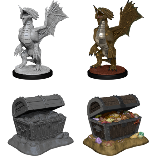 Wizkids MINIS: D&D: BRONZE DRAGON WYRMLING & PILE OF SEA FOUND TREASURE Wizkids MINIS: D&D: BRONZE DRAGON WYRMLING & PILE OF SEA FOUND TREASURE