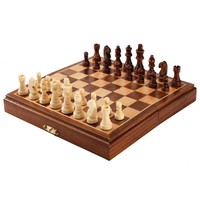 CHESS SET 1.5" WOOD on 8" FOLDING MAGNETIC BOARD