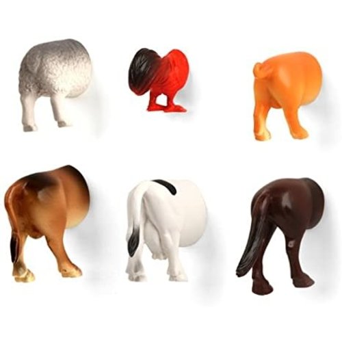 Kikkerland MAGNET FARM ANIMAL BUTTS (6) Kikkerland MAGNET FARM ANIMAL BUTTS (6)