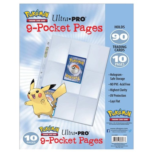 Ultra Pro International BINDER: 9 POCKET: LOOSE PAGES 10 PACK - POKEMON Ultra Pro International BINDER: 9 POCKET: LOOSE PAGES 10 PACK - POKEMON
