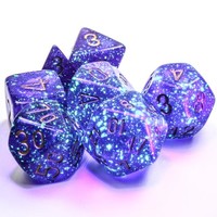 DICE SET 7 BOREALIS ROYAL PURPLE LUMINARY