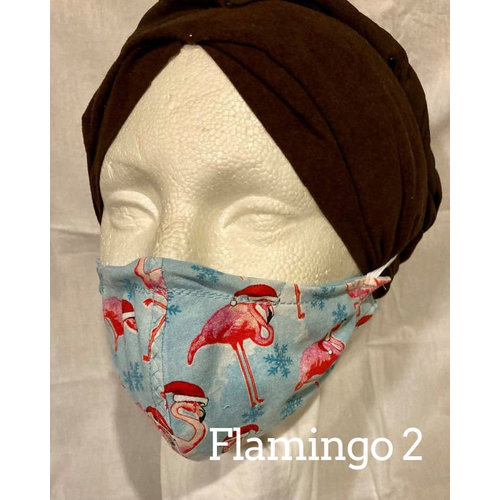 OTHER TIMES PRODUCTIONS PROTECTIVE MASK, FABRIC - CHRISTMAS (Flamingo Asst) OTHER TIMES PRODUCTIONS PROTECTIVE MASK, FABRIC - CHRISTMAS (Flamingo Asst)