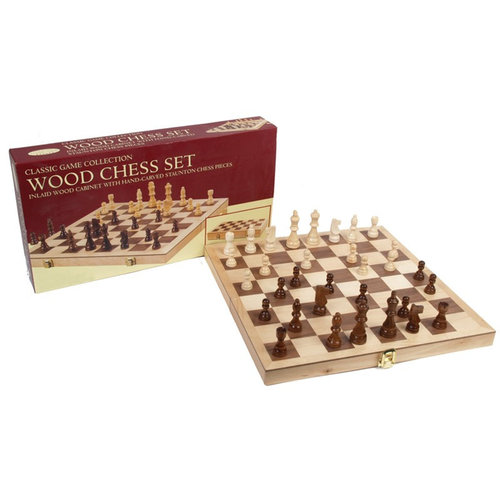 John Hansen Company CHESS SET 2.5" DELUXE WOOD on 10.5" BOARD w/ 1.25" SQUARES