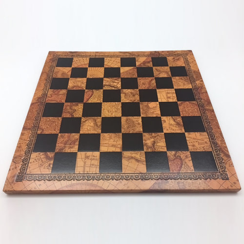 Worldwise Imports CHESS BOARD 10" FAUX LEATHER & WOOD w/ 1" SQ Worldwise Imports CHESS BOARD 10" FAUX LEATHER & WOOD w/ 1" SQ
