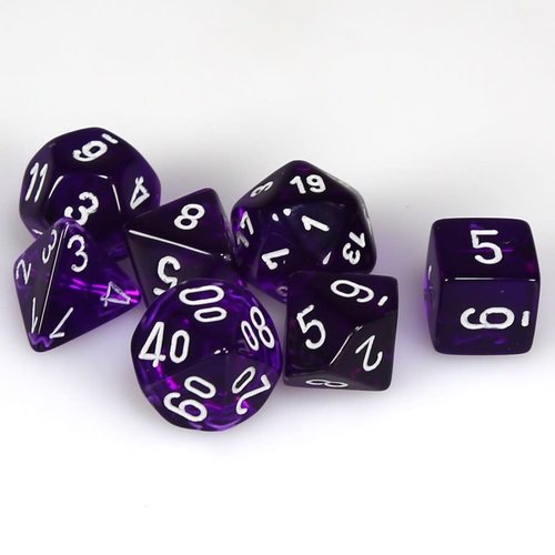 Chessex DICE SET 7 TRANS PURPLE REVISED