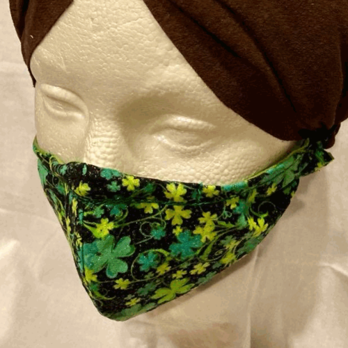 OTHER TIMES PRODUCTIONS PROTECTIVE MASK, FABRIC - SHAMROCKS