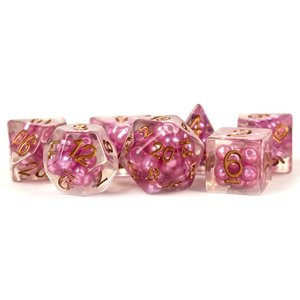 Metallic Dice Games DICE SET 7 PEARL RESIN: PINK / COPPER