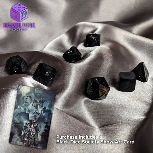 Die Hard Dice AVALORE DICE SET 7 BLACK UNINKED Die Hard Dice AVALORE DICE SET 7 BLACK UNINKED