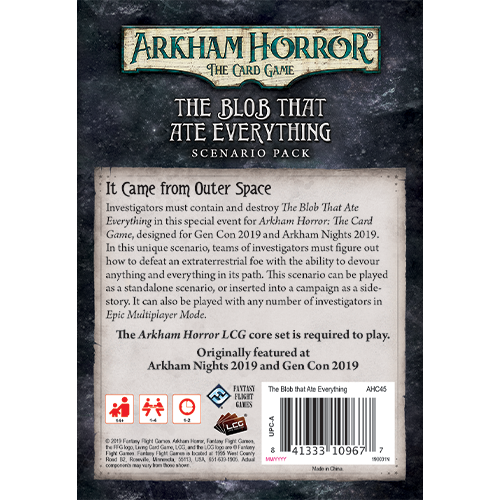 Fantasy Flight Games ARKHAM HORROR LCG: THE BLOB THAT ATE EVERYTHING MYTHOS PACK