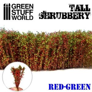 Green Stuff World TALL SHRUBBERY - RED GREEN