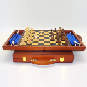 Worldwise Imports CHESS SET 2.5" FRENCH on 13" ATTACHE-STYLE BOARD