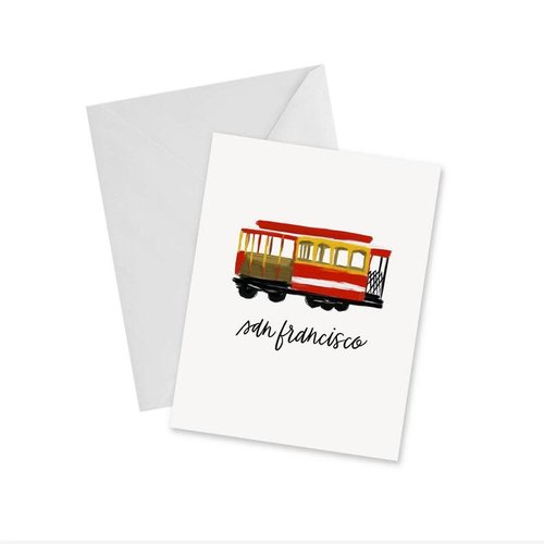 Doodles Ink Designs CARD - CABLE CAR SAN FRANCISCO Doodles Ink Designs CARD - CABLE CAR SAN FRANCISCO