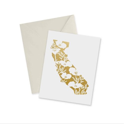 Doodles Ink Designs CARD - GOLDEN STATE GOLD FOIL (POPPIES)