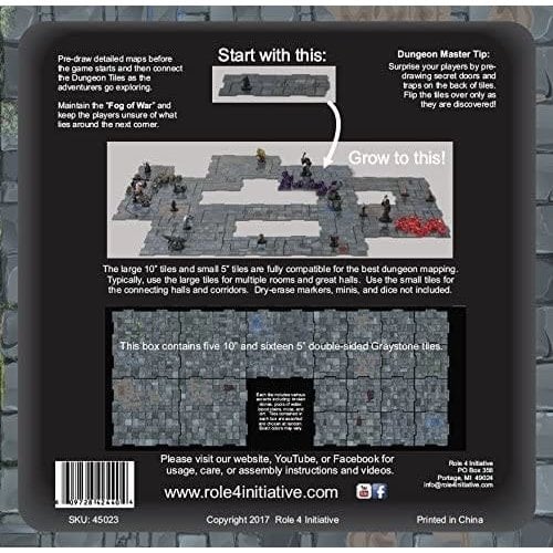 Role 4 Initiative DRY ERASE DUNGEON TILES: GRAYSTONE COMBO PACK