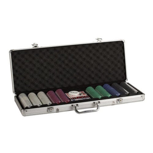 CHH Quality Products POKER CHIP SET 500 11G w/SUITED PRINT in ALUMINUM CASE