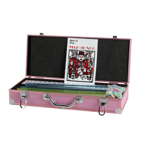 CHH Quality Products MAH JONG WESTERN PINK ALUMINUM CASE w/PUSHERS