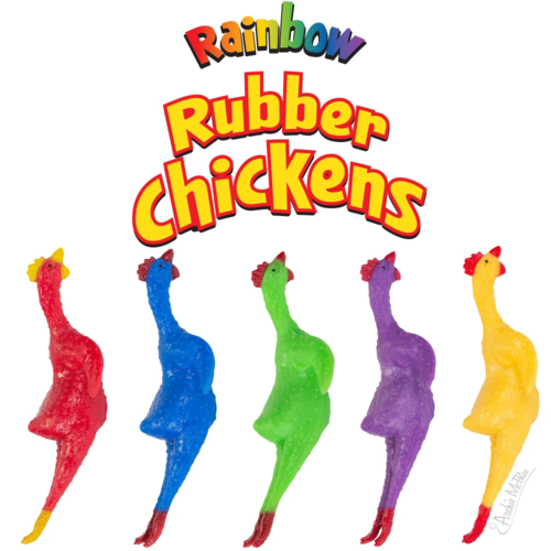 Archie McPhee RAINBOW RUBBER CHICKENS