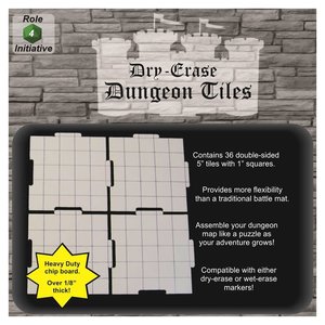 Role 4 Initiative DRY ERASE DUNGEON TILES: 5" WHITE PACK