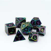 DICE SET 7 METAL RETICLE ZENITH DARK MATTER