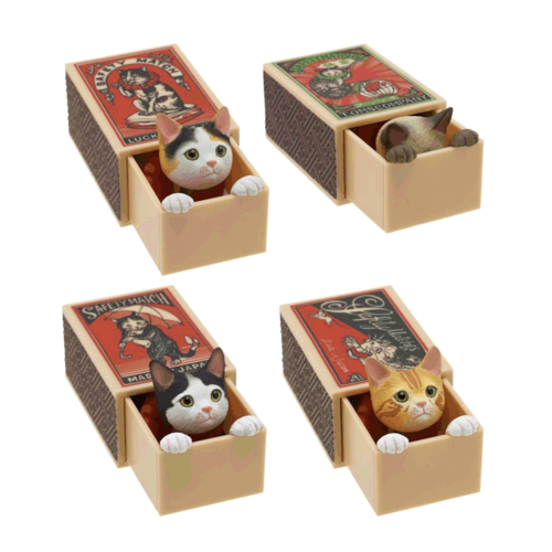 Clever Idiots BLIND BOX CAT PEEK MATCHBOX Clever Idiots BLIND BOX CAT PEEK MATCHBOX