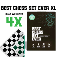BEST CHESS SET EVER XL - 4W Pieces, Double-Sided Board