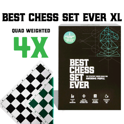 Best Chess Set Ever BEST CHESS SET EVER XL - 4W Pieces, Double-Sided Board Best Chess Set Ever BEST CHESS SET EVER XL - 4W Pieces, Double-Sided Board