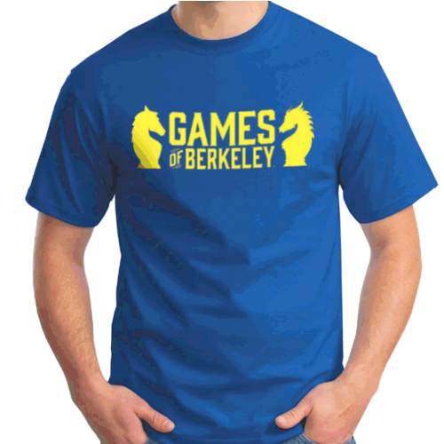 Games of Berkeley MEN'S ROYAL BLUE GoB SHIRT with YELLOW LOGO