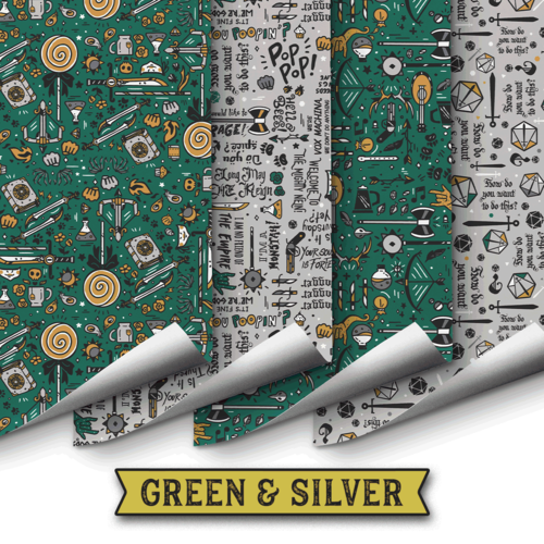 Darrington Press / Critical Role CRITICAL ROLE WRAPPING PAPER 4 PACK: GREEN & SILVER