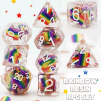 DICE FOR ALL RAINBOW RESIN 7-DIE RPG SET