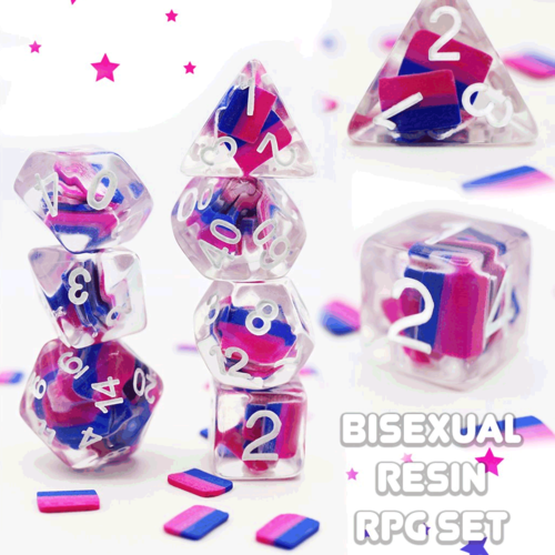 Foam Brain Games DICE FOR ALL BISEXUAL RESIN 7-DIE RPG SET