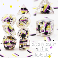 DICE FOR ALL NON-BINARY RESIN 7-DIE RPG SET