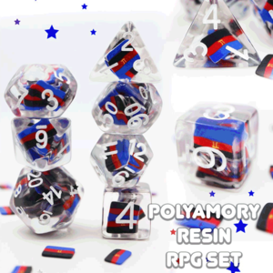 Foam Brain Games DICE FOR ALL POLYAMORY RESIN 7-DIE RPG SET