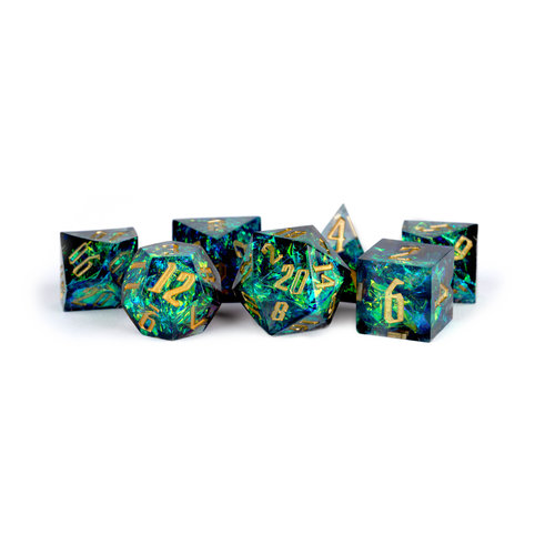 Metallic Dice Games DICE SET 7: SHARP BLUE PYRE Metallic Dice Games DICE SET 7: SHARP BLUE PYRE
