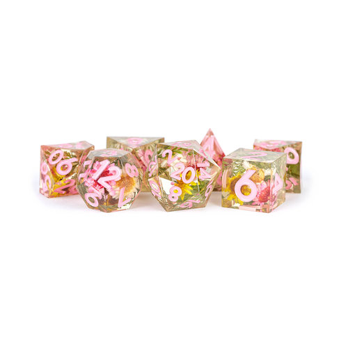 Metallic Dice Games DICE SET 7: SHARP CHRYSANTHEMUM PINK