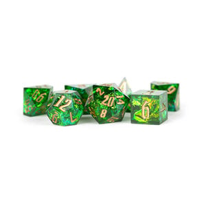 Metallic Dice Games DICE SET 7: SHARP GREEN PYRE